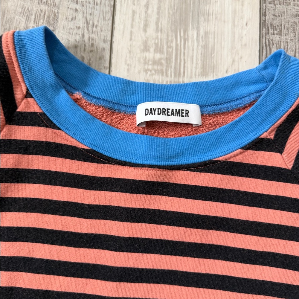 Daydreamer Pink and Black Striped Sweatshirt with Blue Trim - Picture 6 of 11
